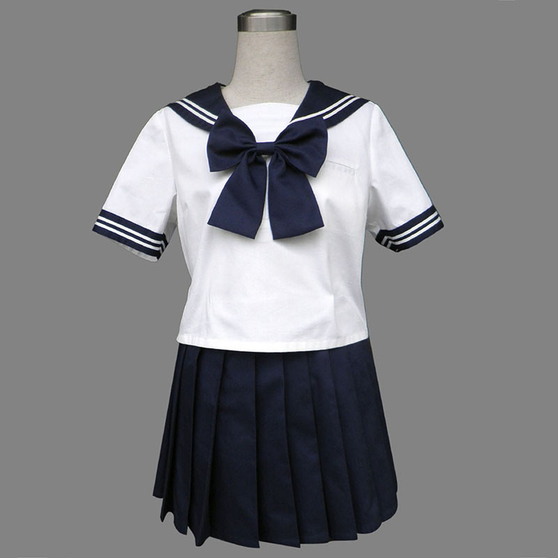 Royal Blue Short Sleeves Sailor Uniform 8 Cosplay Costumes UK