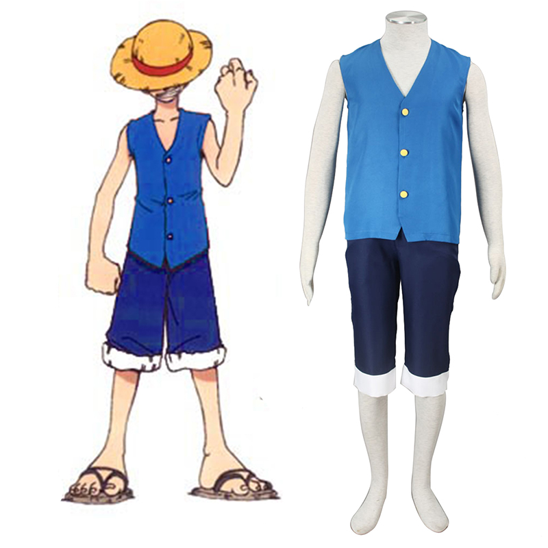 One Piece Monkey D. Luffy 2 Blue Cosplay Costumes UK