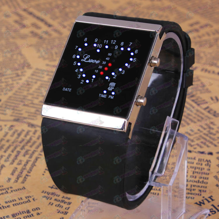 Detective Conan Accessories logo black love LED Watch