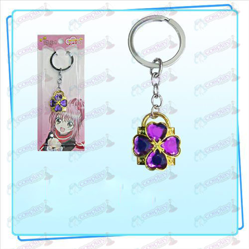 Shugo Chara! Accessories Lock key ring (golden locks purple diamond)