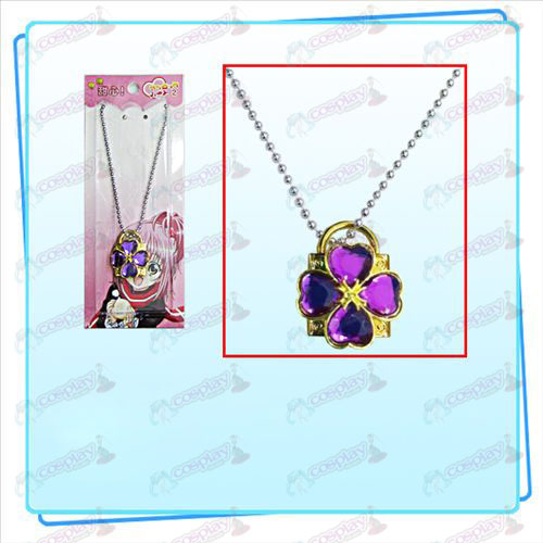 Shugo Chara! Accessories lock necklace (golden locks purple diamond)