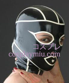 Black and White Latex Mask with Open Eyes and Nose