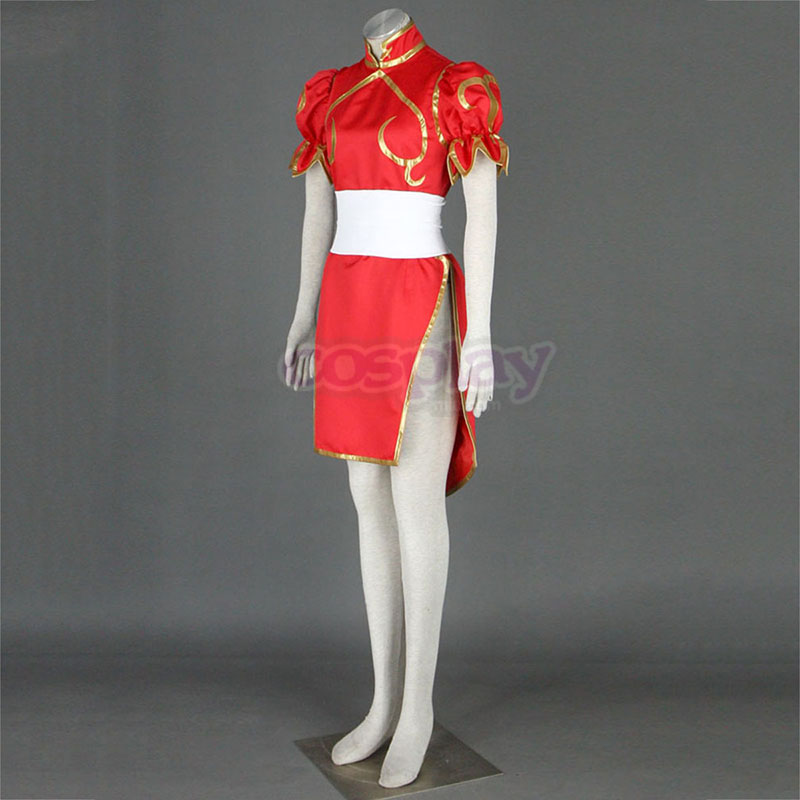 Street Fighter Chun-Li 4 Red Cosplay Costumes UK