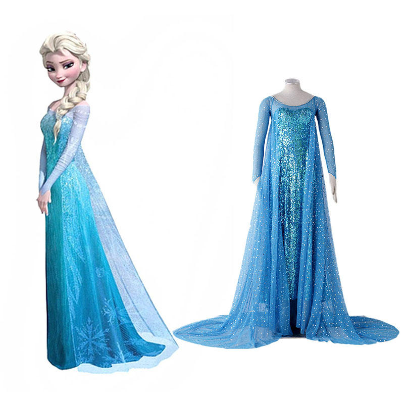 Frozen Elsa 1 Blue Cosplay Costumes UK