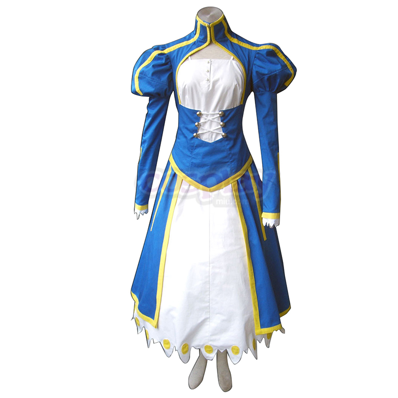 The Holy Grail War Saber 1 Blue Cosplay Costumes UK