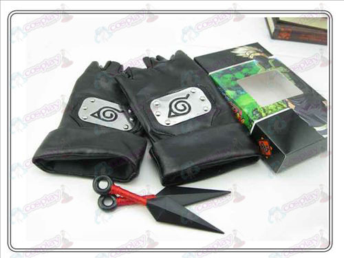 Naruto + dual red leather gloves bitter No (kiba family of four)