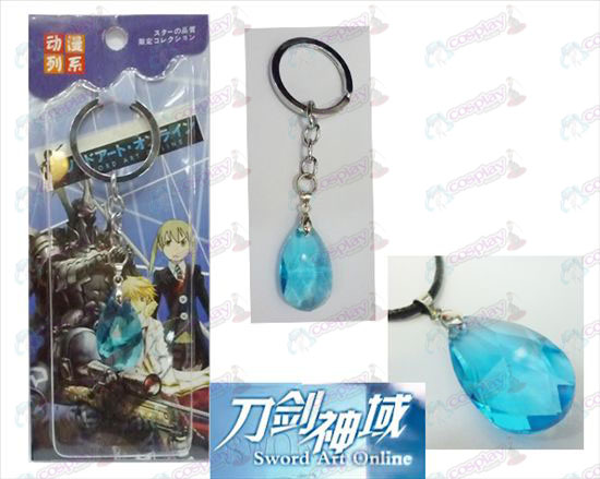 Sword Art Online Accessories Yui Blue Crystal Heart Keychain