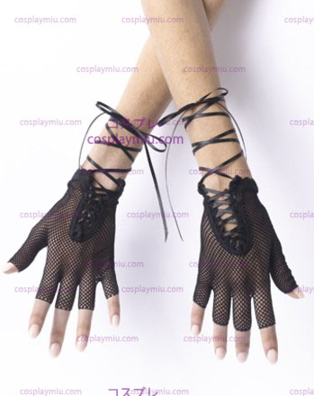 Gloves Fishnet Fingerless Blk