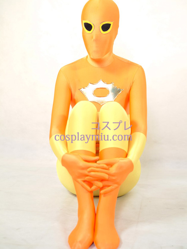 Yellow and Orange Lycra Spandex Zentai Suit