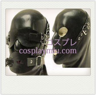Black Male SM Latex Mask with Removable Eyeshade and Mouth