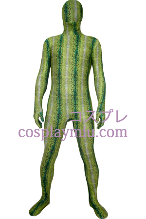 Green Digital Prints Lycra Zentai Suit